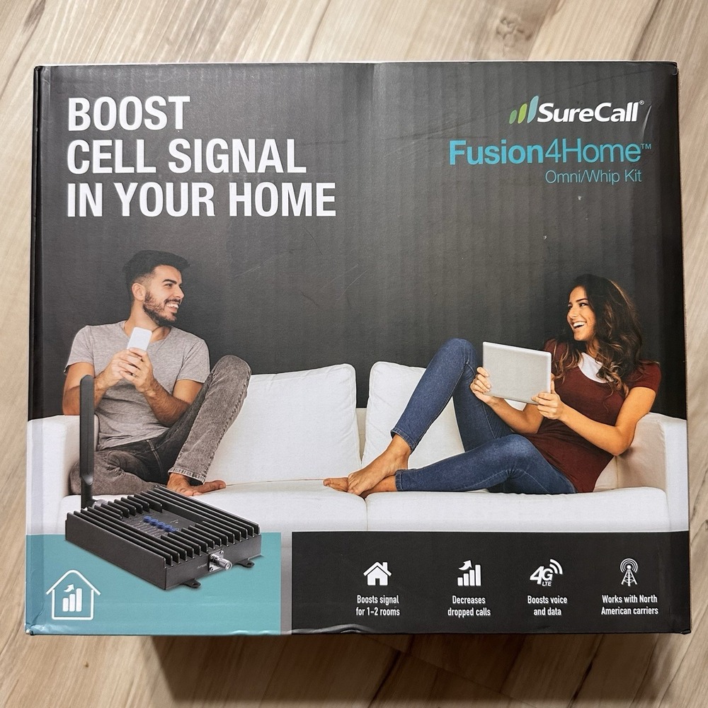 NOB Surecall Fusion4Home Signal Booster - 2000 sqft, 5G/4G LTE, FCC Approved